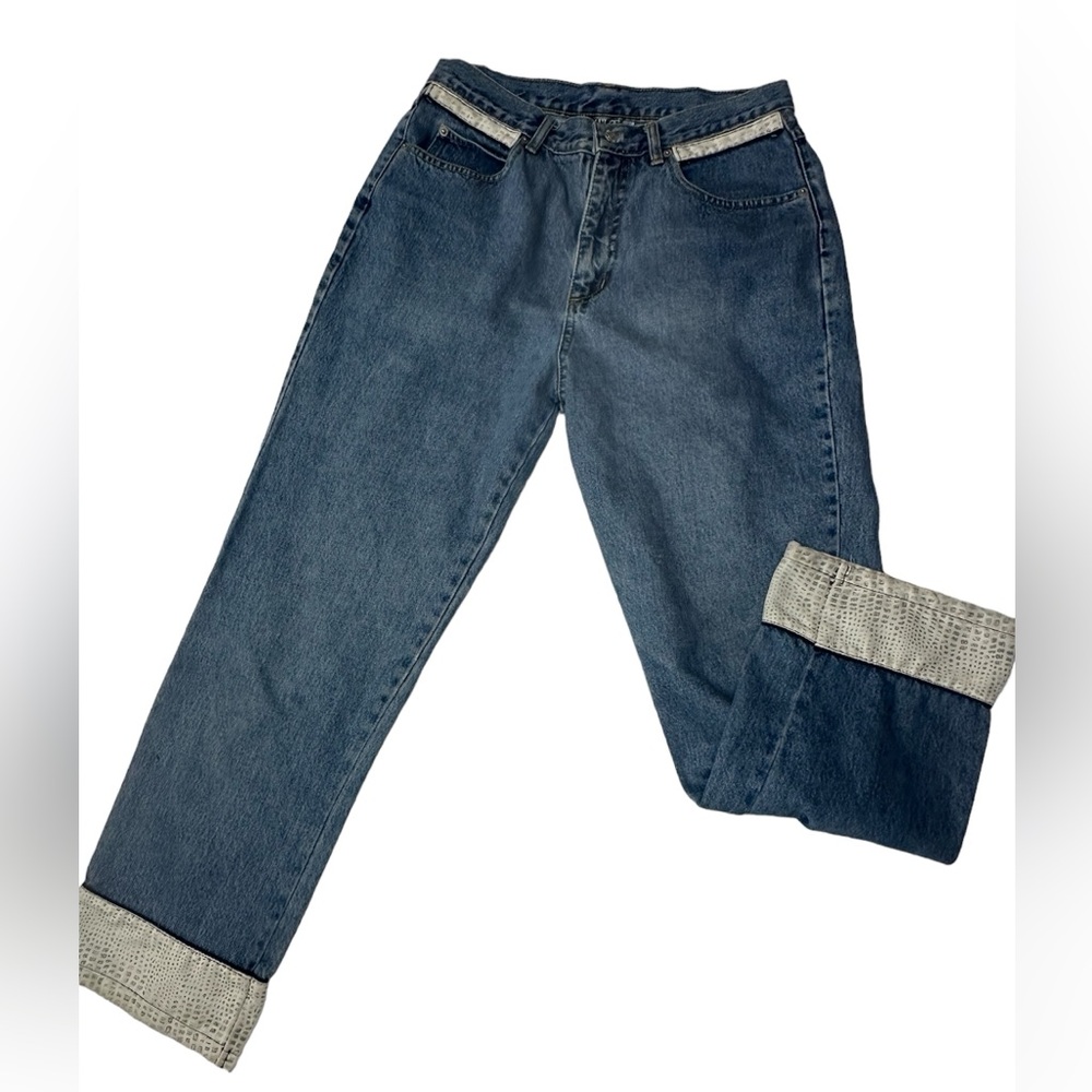 Adriana Sport Vintage 90s High Waisted Jeans with Designs SIZE:10